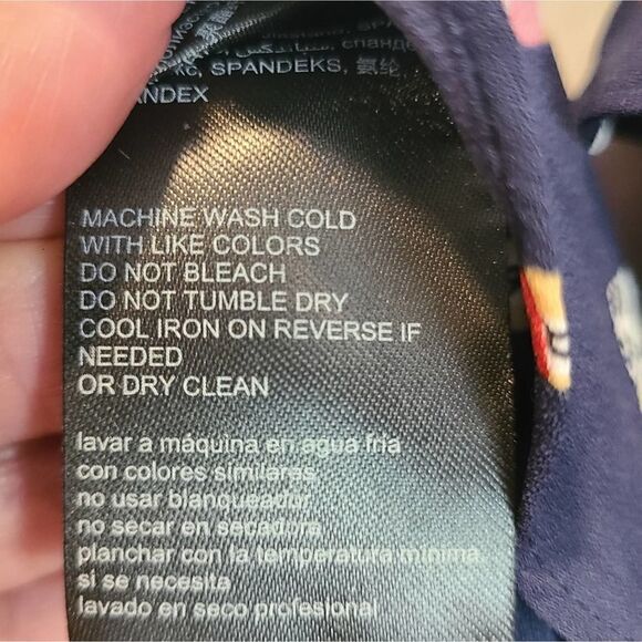 BEBE Denise Full Wrap Ruffle Detail Dress, Red & Pink Lipstick Print Novelty | 2 - Picture 11 of 12